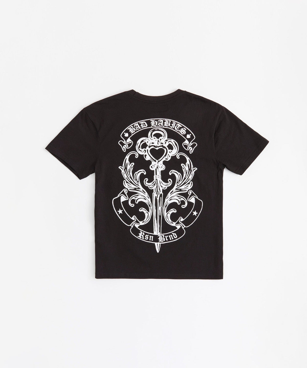 Bad Habits Graphic Short Sleeve Tee - Light Blue/Black
